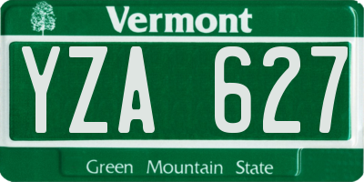 VT license plate YZA627