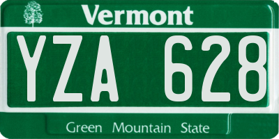 VT license plate YZA628