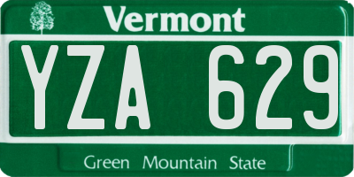 VT license plate YZA629