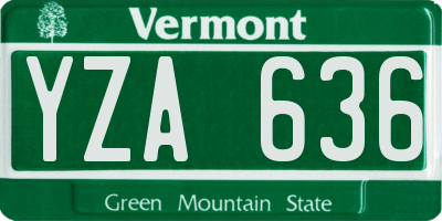 VT license plate YZA636