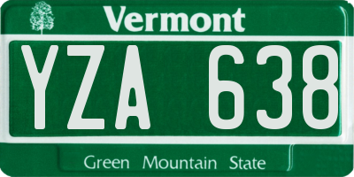 VT license plate YZA638