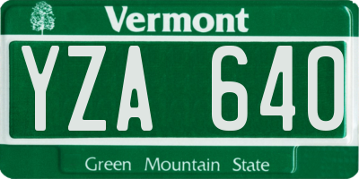 VT license plate YZA640
