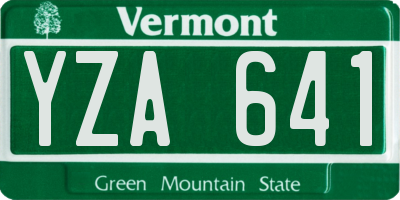 VT license plate YZA641