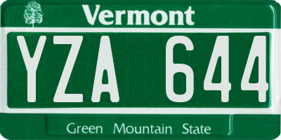 VT license plate YZA644