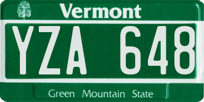 VT license plate YZA648