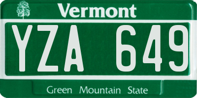 VT license plate YZA649