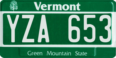 VT license plate YZA653