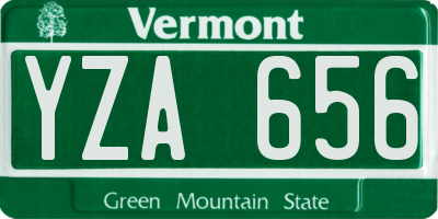 VT license plate YZA656
