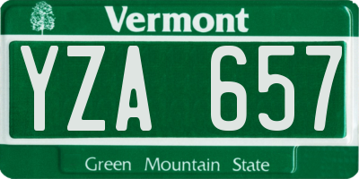 VT license plate YZA657
