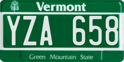 VT license plate YZA658