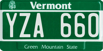 VT license plate YZA660