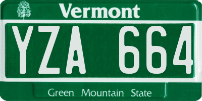 VT license plate YZA664