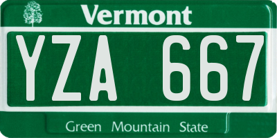 VT license plate YZA667