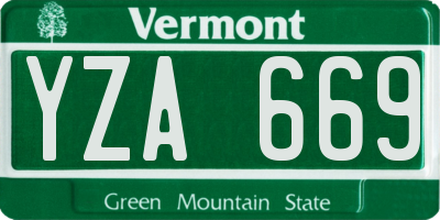 VT license plate YZA669