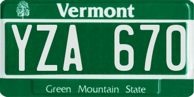 VT license plate YZA670