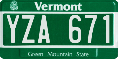 VT license plate YZA671