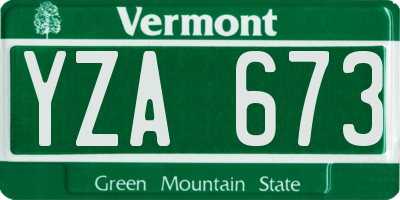 VT license plate YZA673