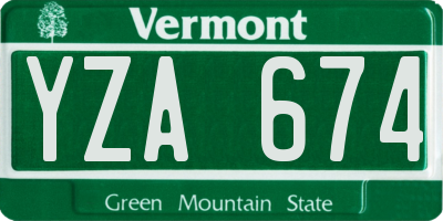 VT license plate YZA674