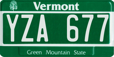 VT license plate YZA677