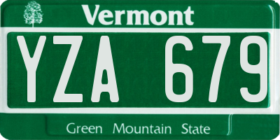 VT license plate YZA679