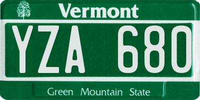 VT license plate YZA680