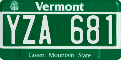 VT license plate YZA681