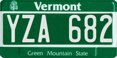 VT license plate YZA682