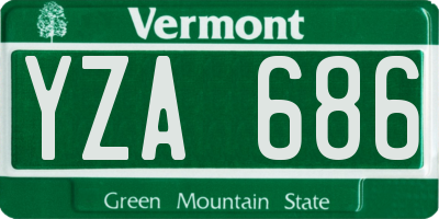 VT license plate YZA686