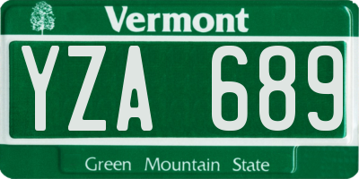 VT license plate YZA689