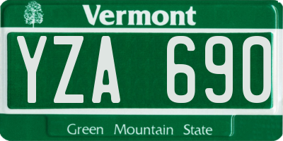 VT license plate YZA690