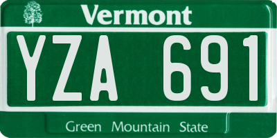 VT license plate YZA691