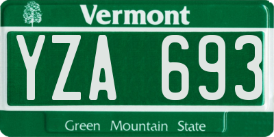VT license plate YZA693
