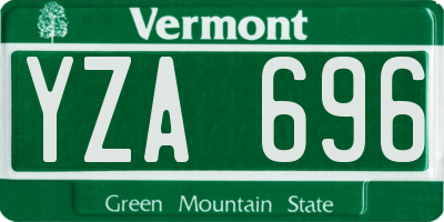 VT license plate YZA696
