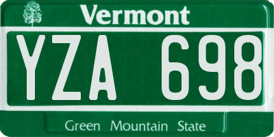 VT license plate YZA698