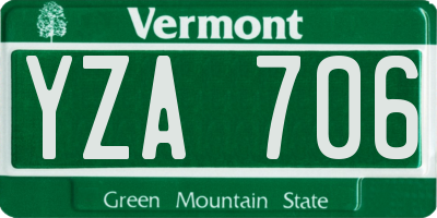 VT license plate YZA706