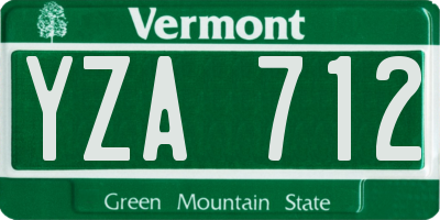 VT license plate YZA712