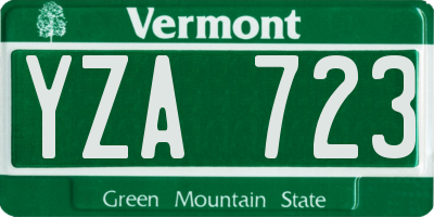 VT license plate YZA723