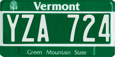 VT license plate YZA724