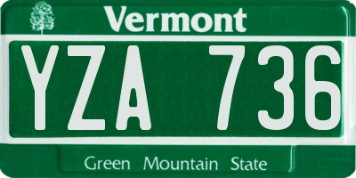 VT license plate YZA736