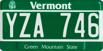 VT license plate YZA746
