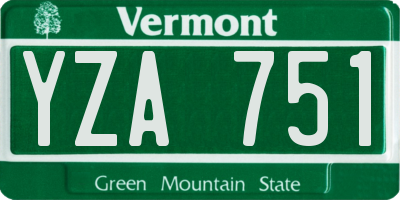 VT license plate YZA751