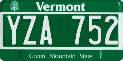 VT license plate YZA752