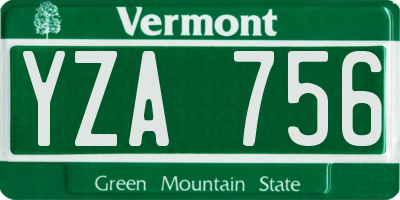 VT license plate YZA756