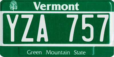VT license plate YZA757