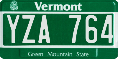 VT license plate YZA764