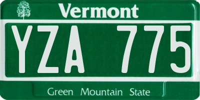 VT license plate YZA775