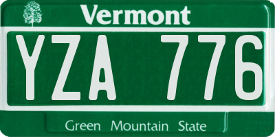 VT license plate YZA776