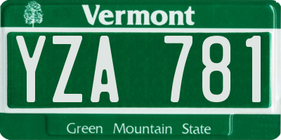 VT license plate YZA781