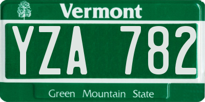 VT license plate YZA782