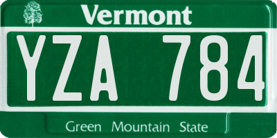 VT license plate YZA784